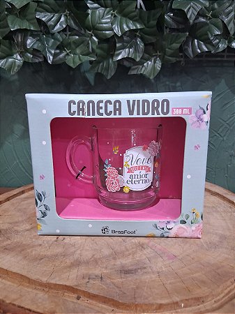 Caneca de Vidro para Vó – “Você é Meu Amor Eterno” (300ml)
