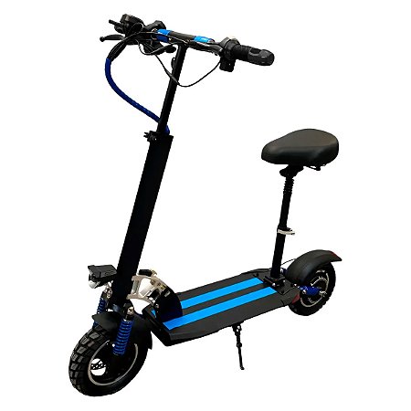 Patinete Elétrico com Banco STARMEGA ST-743 500W 48V Preto/Azul