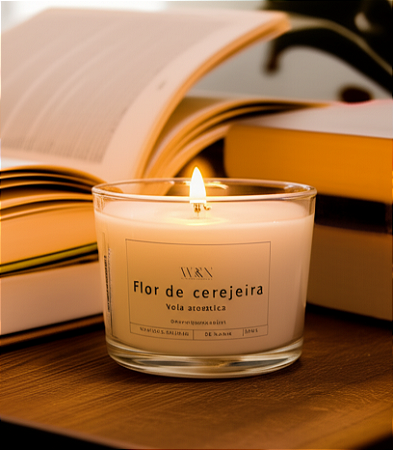 Vela Aromática Flor de Cerejeira – Sofisticação, Aconchego e Bem-Esta