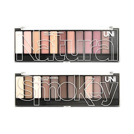 Paleta de Sombras Natural & Smokey Uni Makeup – Cores Neutras e Intensas