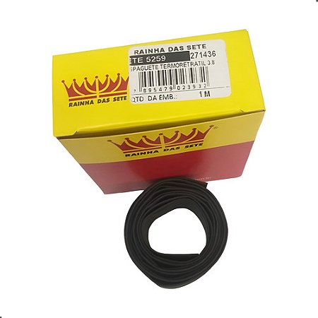 1 Metro - Espaguete Termo Retrátil 10mm 3/8 Ete-5259 Preto