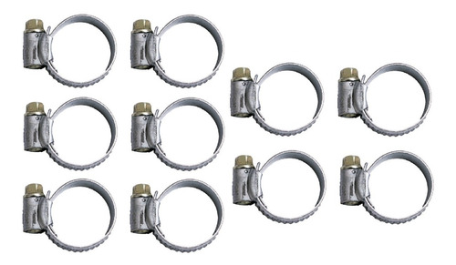 10 Abraçadeira Aço 16 X 22 Mm Espessura 9mm Cinza