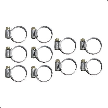 10 Abraçadeira Aço 19 X 32 Mm Espessura 9mm Cinza