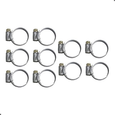 10 Abraçadeira Aço 22 X 32 Mm Espessura 9mm Cinza