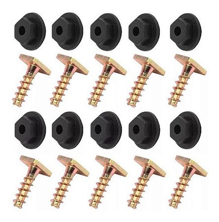 10 Grampo Parafuso + Porca Moldura Paralama Corsa Vectra