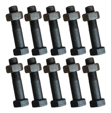 10 Parafuso Aço M8 Chave 13 Rosca Fina C/porca 41x8x13 Aço