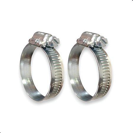 2 Abraçadeira 38mm Fechada  X 51mm Aberto Fita Larga 14mm Cinza