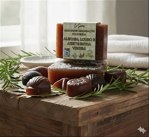 ALECRIM, LOURO E AZEITE EXTRA VIRGEM - SABONETE HIDRATAÇÃO PROFUNDA