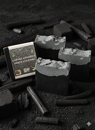 CARVÃO ATIVADO E PRATA COLOIDAL - SABONETE PURIFICADOR E ACELERADOR DA CICATRIZAÇÃO