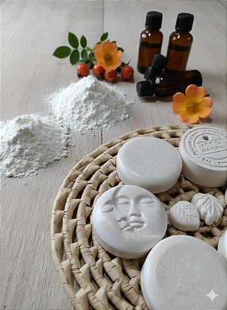 DOLOMITA, ARGILA BRANCA E ÓLEO DE ROSA MOSQUETA - SABONETE CLAREADOR FACIAL