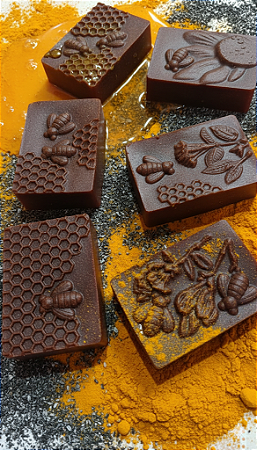 MEL, CINZAS E AÇAFRÃO - SABONETE ANTIBACTERIANO, CICATRIZANTE, ANTI-INFLAMATÓRIO E REMOÇÃO DE IMPUREZAS