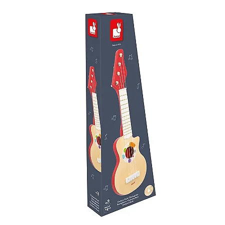 Guitarra Infantil Confetti Vermelha – Janod | Brinquedo Musical Educativo de Madeira | Confort Kids