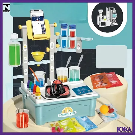 Kit Educativo De Ciências Para Crianças Com Reagentes Seguro Cor Azul