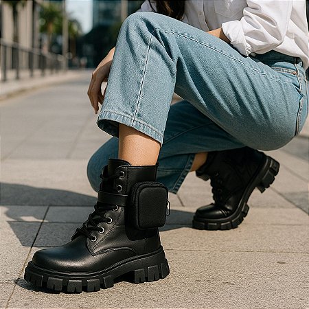 Bota Feminina Tratorada Com Bag