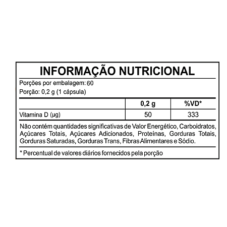 Vitamina D 2.000 UI - 60 cápsulas