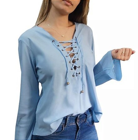 Blusa Feminina Frio Tricô Cordão