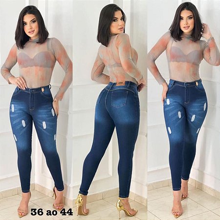 Calça Jeans fermina cintura alta Destroyed  Qualidade Premium