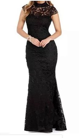 vestido para madrinha preto longo