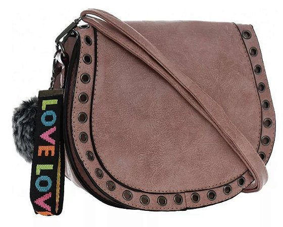 Bolsa Feminina de couro Ombro Rosa Pequena