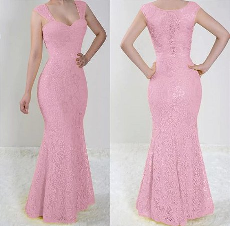 vestido longo sereia rose