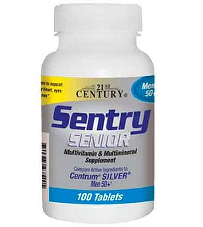 Sentry Sênior, Homem 50+, Multivitaminas & Multiminerais, 100 Comprimidos, 21st Century