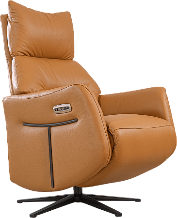 Poltrona Reclinável Descanso em Couro