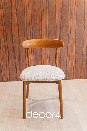 Kit 2 Cadeiras Natura 100% Madeira Maciça Usinada e Assento em Linho