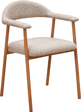 Kit 2 Cadeiras Milo Assento em Tecido com Estrutura Metálica Amadeirada