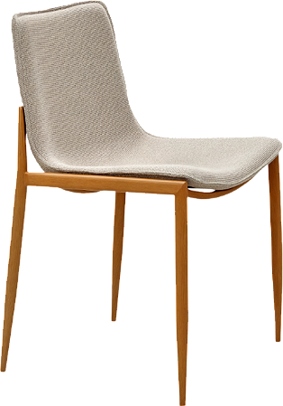 Kit 2 Cadeiras Elara Assento em Tecido com Estrutura Metálica Amadeirada