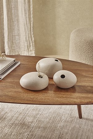 Kit Minivasos Orgânicos Em Ceramica 3 Pcs