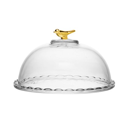 Queijeira Golden Bird 20cm com Tampa Cristal Ecológico - Wolff