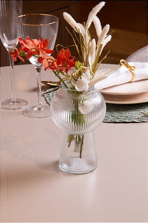 Vaso Lines 17cm x 11cm Vidro - Wolff