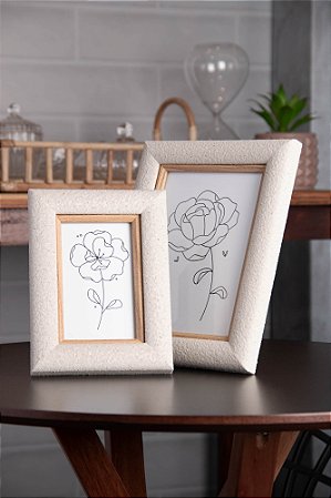 Porta-Retrato Textura 15cm x 20cm Branco Mdf - Wolff