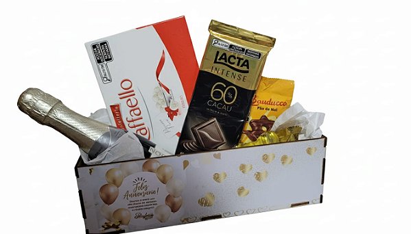 Cesta Feliz Aniversário MDF