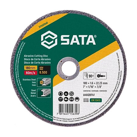 Disco de Corte SATA 7" Metal/Inox 180x1,6mm