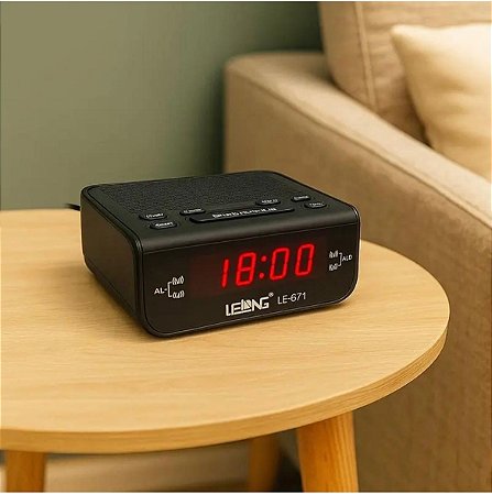rádio relógio digital de mesa - com fio