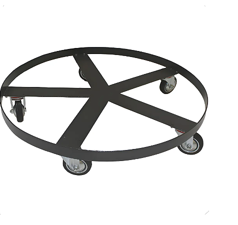 Carrinho Tartaruga Para Tambor 200l Base Com Rodas Reforçado Grafite