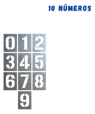 StencilNúmeros 15cm Aço Galvanizado Reutilizável