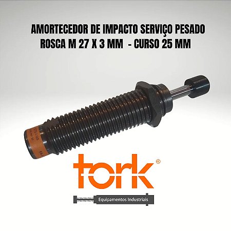 Amortecedor de impacto industrial M27 X 3 mm curso 25 mm autocompensado em São Paulo