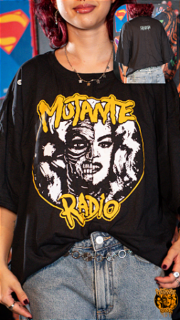 Camiseta Mutante Rádio - Preto com Amarelo