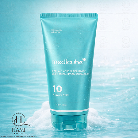 Medicube Azelaic Acid Niacinamide Deep Clean Foam Cleanser – Espuma de limpeza para controle de acnes e manchas Coreano