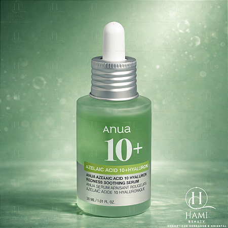 Anua Azelaic Acid 10 + Hyaluron Redness Soothing Serum – Sérum Coreano com Azelaico 10% e Hialurônico para Acne e Hidratação