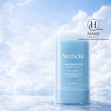 Arencia Cloud Sun Stick SPF50+ PA++++ – Protetor Solar em Bastão com Ácido Hialurônico e Ceramidas