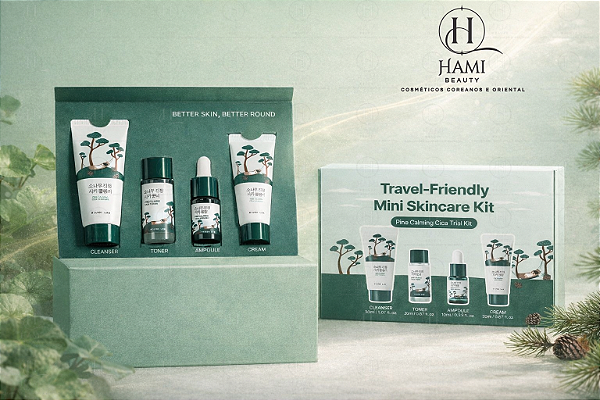 Round Lab Pine Calming Cica Trial Kit – Kit Coreano Calmante Completo para Rotina de Skincare