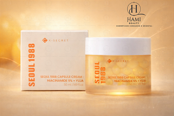 K-SECRET Seoul 1988 Capsule Cream – Creme Coreano Iluminador com Niacinamida 5% + Yuja (50ml)