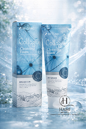 3W Clinic Collagen Cleansing Foam 100ml – Espuma de Limpeza Coreana com Colágeno