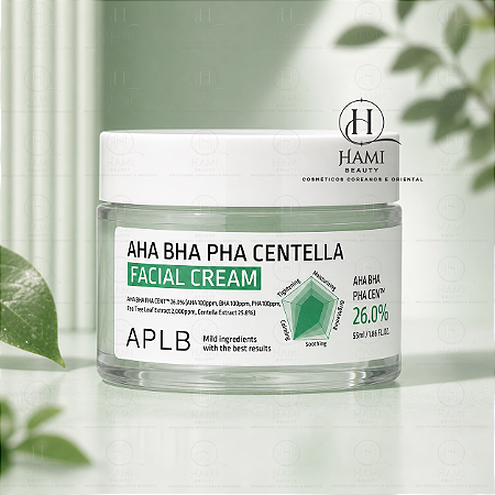 APLB AHA BHA PHA Centella Facial Cream - Creme Facial Calmante Antiacne Coreano