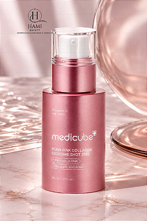 Medicube PDRN Pink Collagen Exosome Shot 2000 - Sérum Facial Coreano com PDRN, Colágeno e Glow