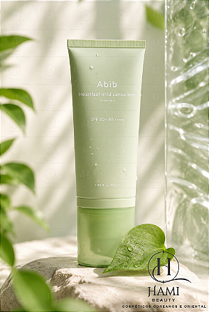 Abib Heartleaf Mild Sunscreen Relief Tube SPF50+ PA++++ - Protetor Solar Facial Coreano Calmante e Hidratante