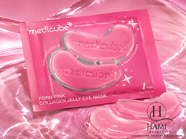 MEDICUBE PDRN Pink Collagen Jelly Eye Mask – Máscara Jelly para Área dos Olhos com PDRN e Colágeno 1 Par (6g)